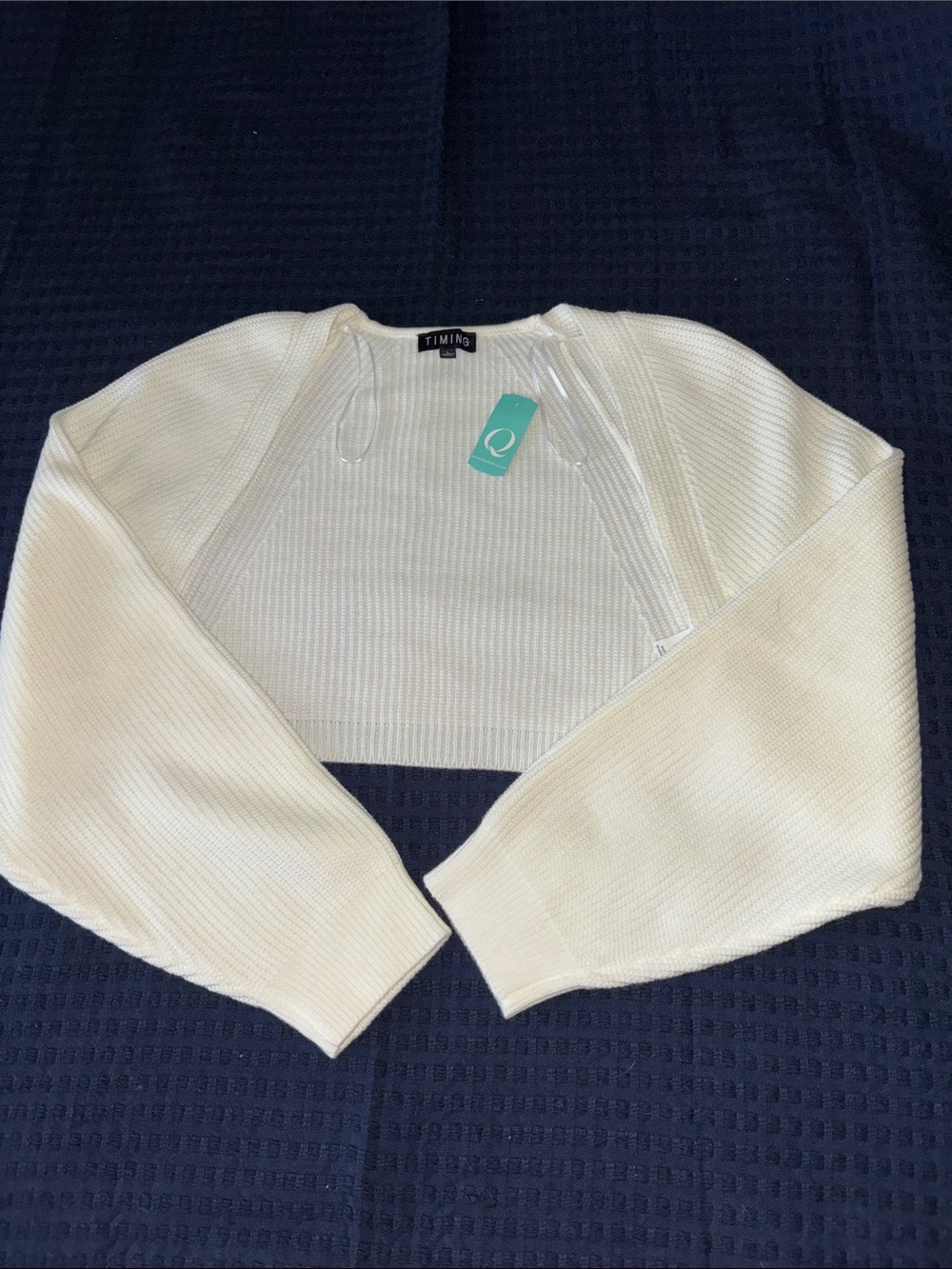 Timing White Cropped Bolero Shrug